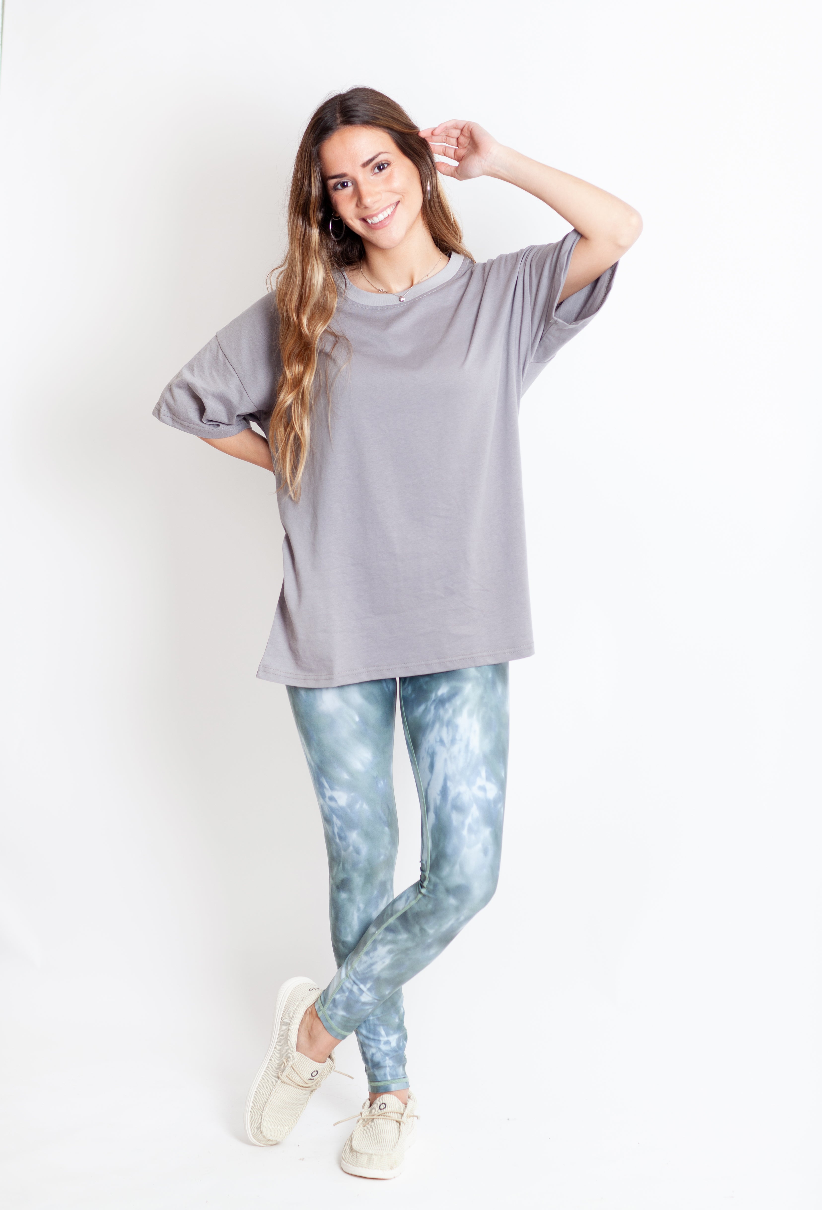 Polera Manga Corta Oversize Grey